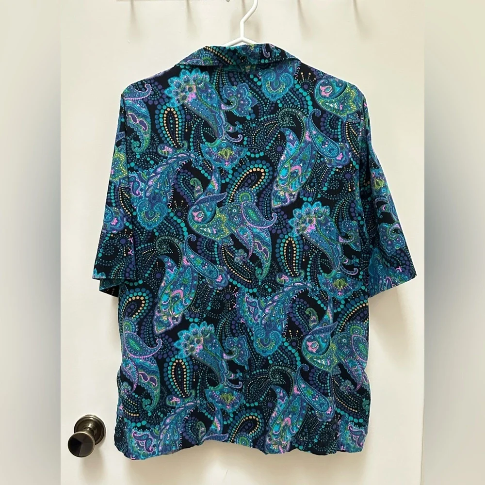Vintage Paisley Goodness Button Down Shirt With Pockets Ptp 24–25” - Picture 9 of 12